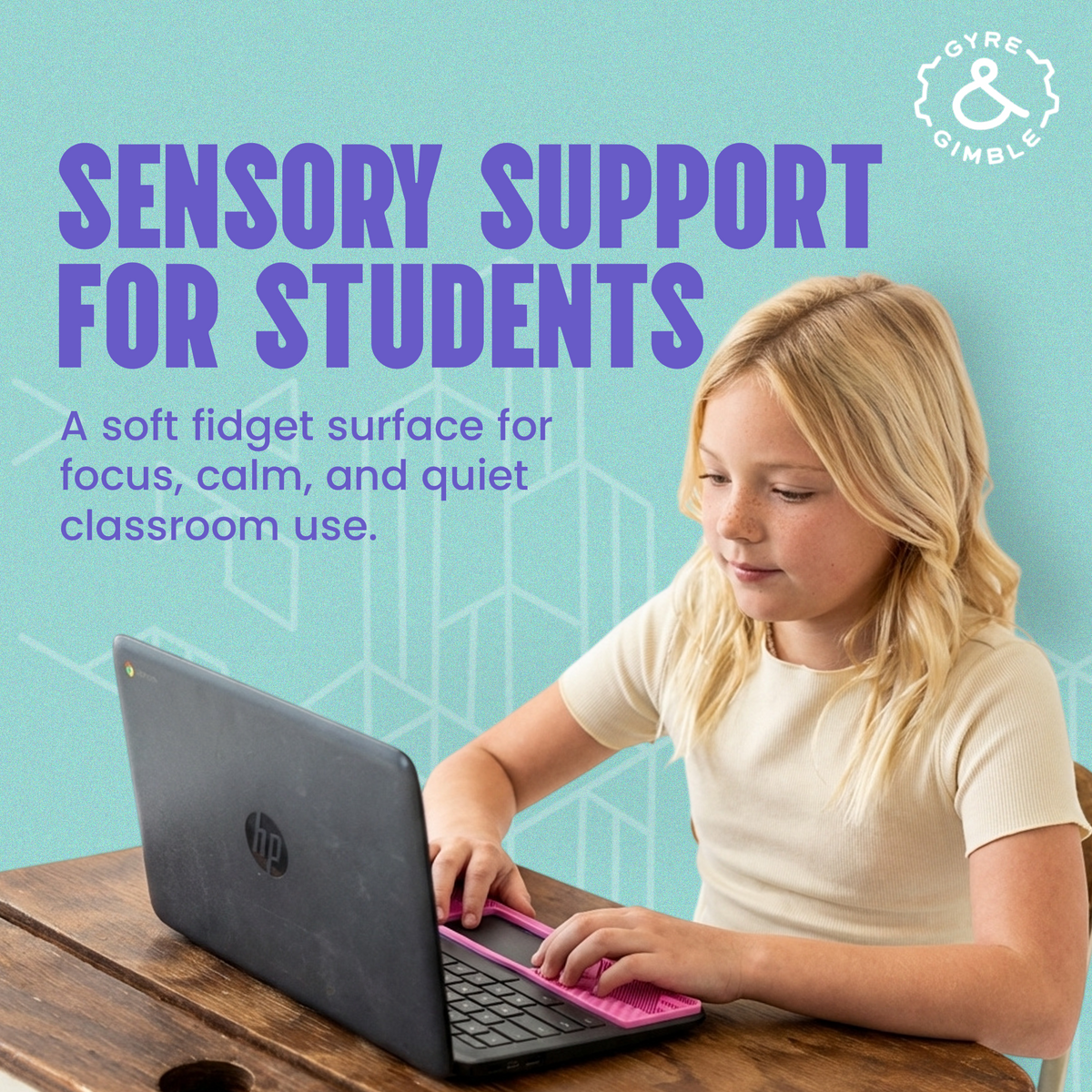 Student Laptop Gidget | Silicone Sensory Mat that Fits Most Student Chromebooks