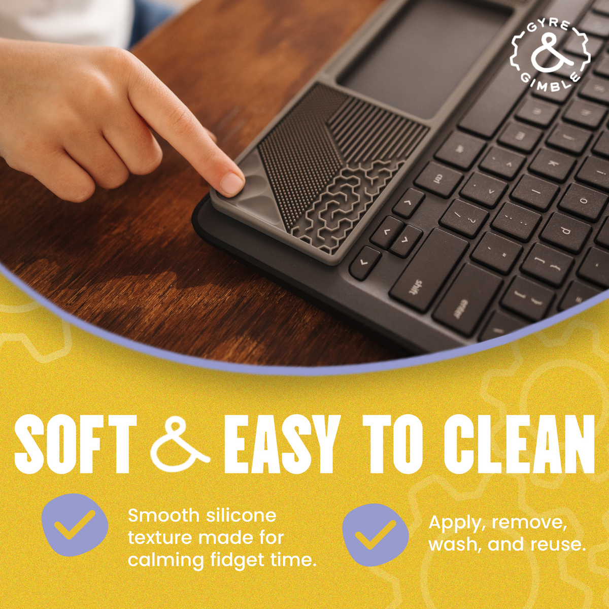 Student Laptop Gidget | Silicone Sensory Mat that Fits Most Student Chromebooks